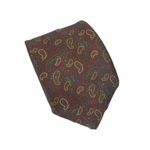 Vintage Guy Laroche Men's Brown Silk Paisley Tie